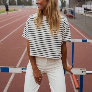 Striped Short Sleeve Tee - Black and White